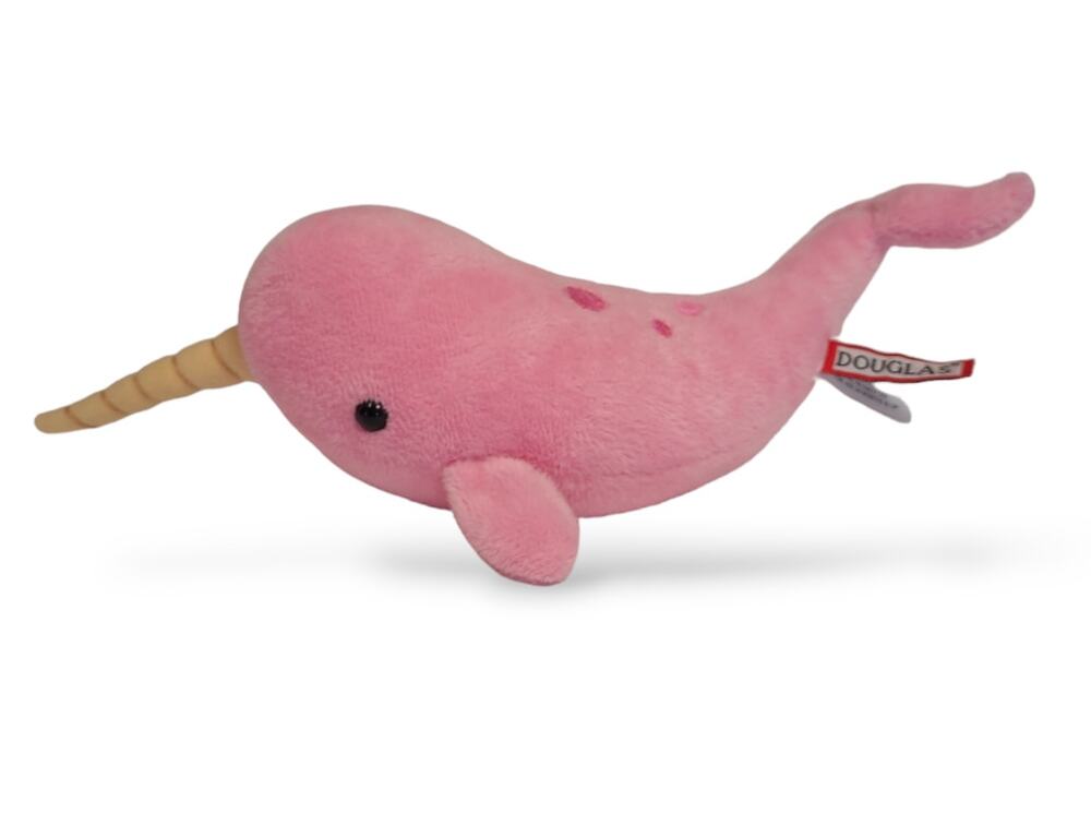 Douglas Narwall Plush Pink Stuffed Animal 13" long Small Toy